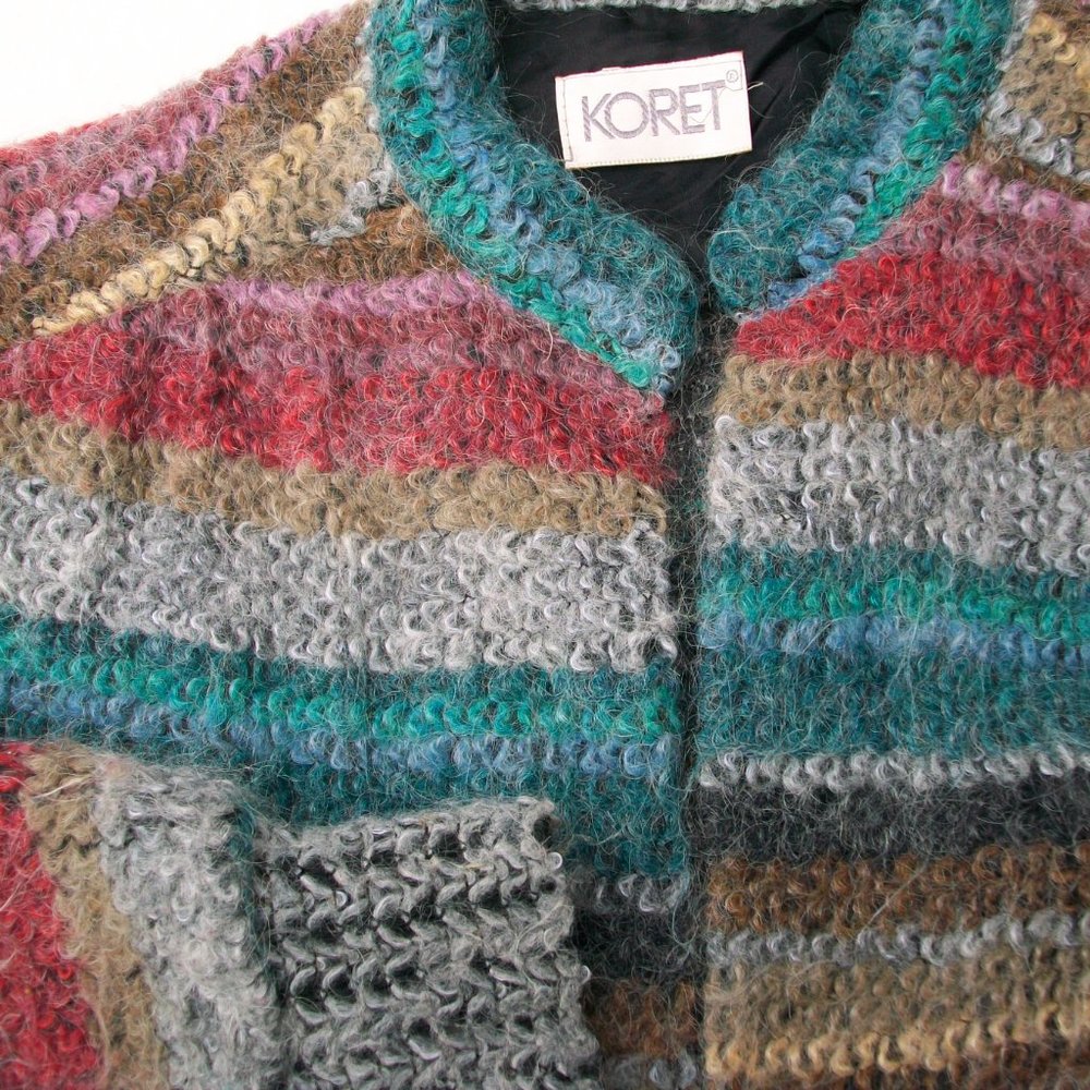 Koret Womens Open Cardigan Sweater Sz M L Striped - Picture 4 of 6